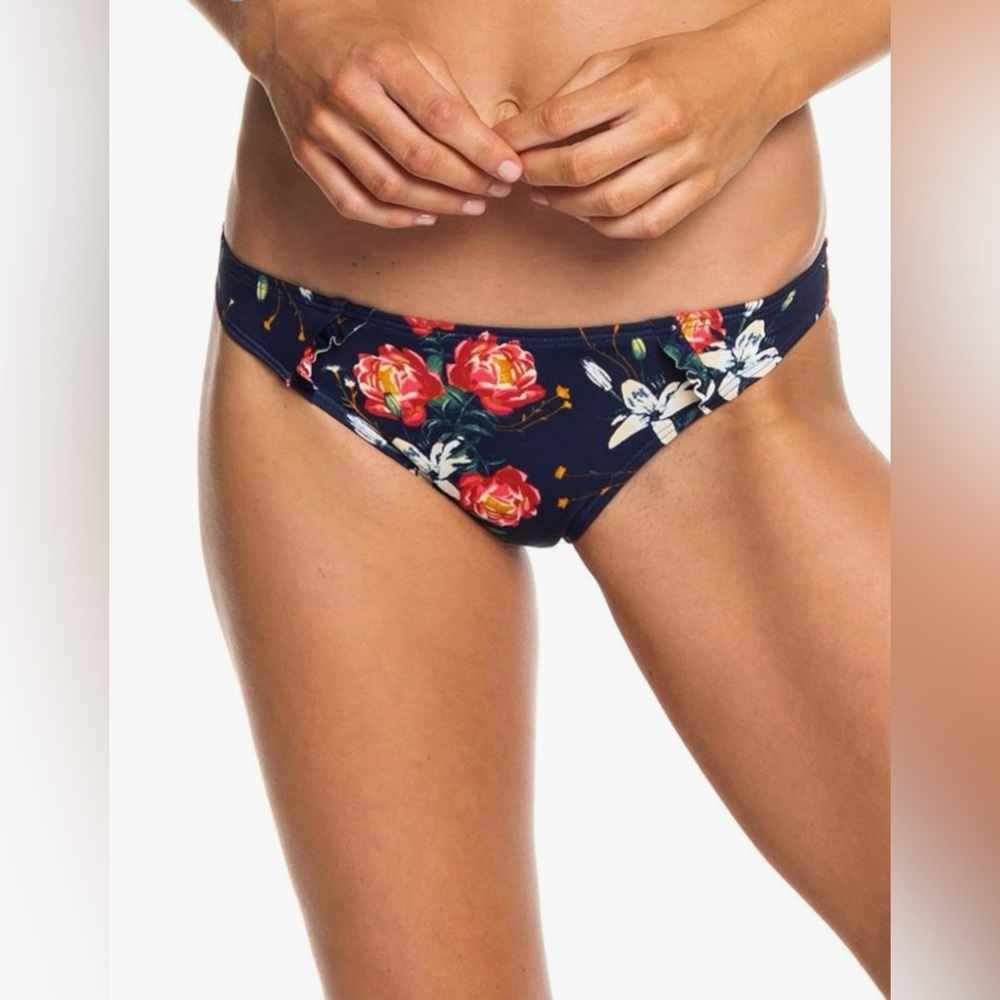 Roxy Women's Standard Love and Karma Swimsuit Floral Bikini Bottom Sz M NWT